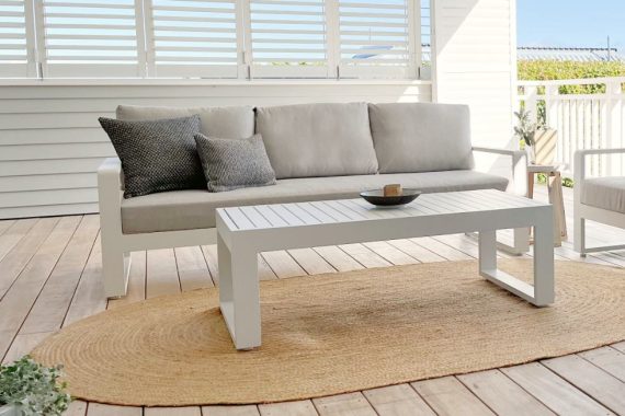 white unwind outdoor 3 seater sofa nz