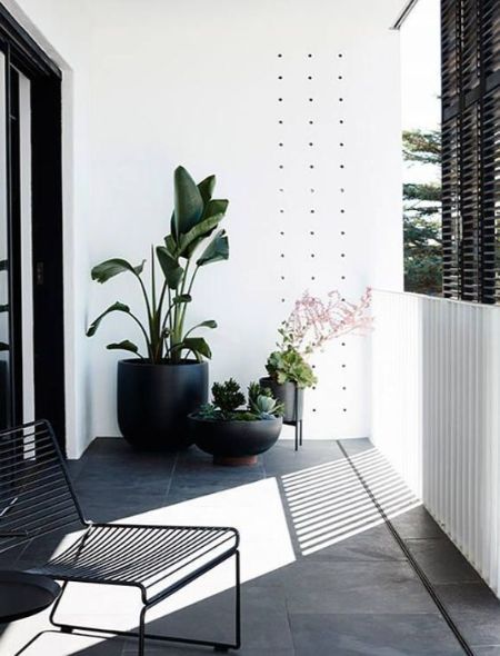 outdoor furniture and plants