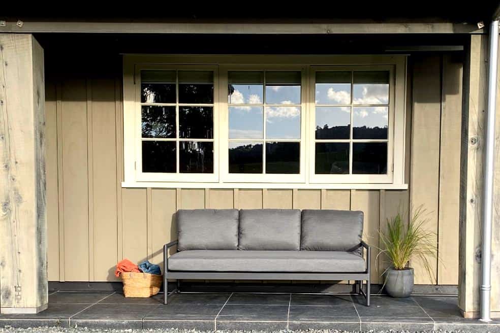 Modern Design Outdoor 3-Seater Sofa charcoal