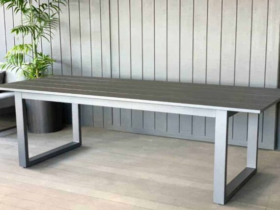 charcoal aluminium outdoor 8 seater dining table nz