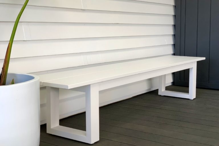 The Long Lunch Range: Outdoor Bench Seat , 2.15 M(white) - Outside Space