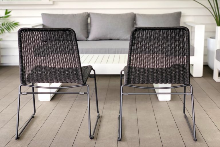 Rakino Outdoor Rattan/Steel Single Dining Chair (black) | Outdoor