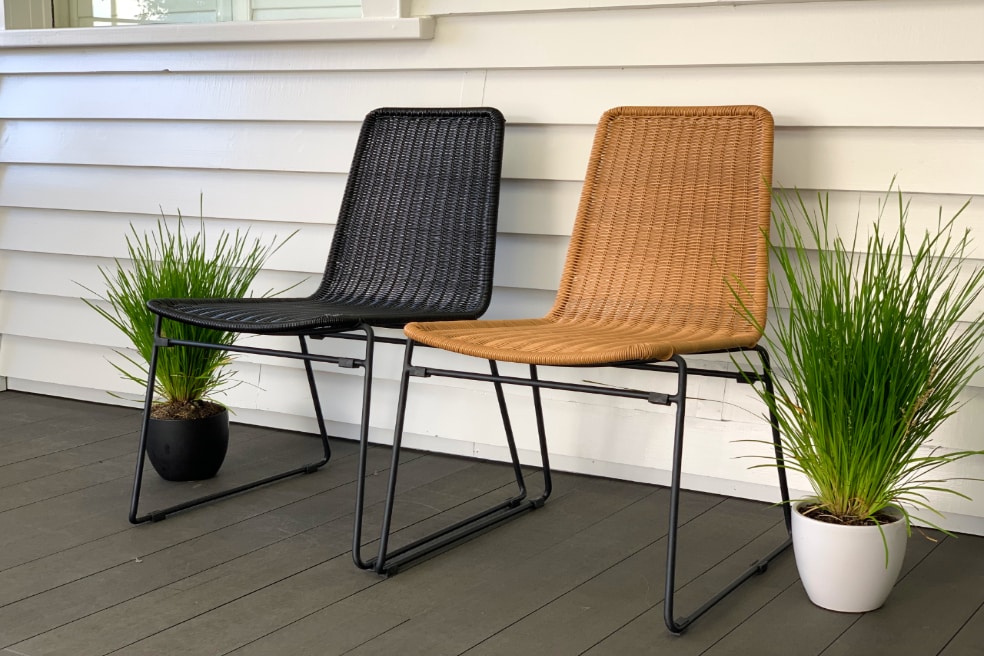 outdoor proof rattan steel outdoor dining chairs