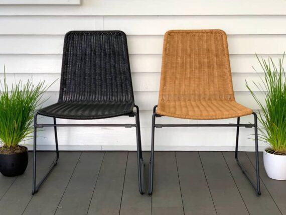 rattan steel outdoor dining chairs Auckland