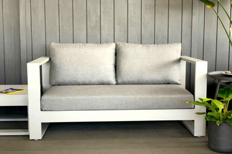 aluminium 2 seater sunbrella grey outdoor sofa nz