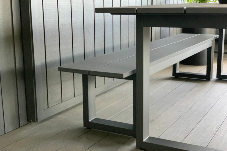 outdoor-aluminium-dining-table&bench-seat