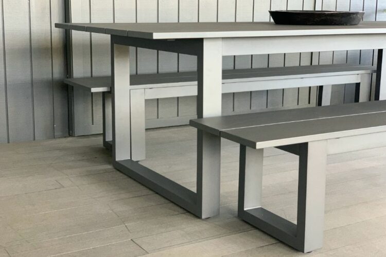 The Long Lunch Range: 8-Seater Outdoor Dining Table (2.4M) & 2 Bench Seats (anthracite/charcoal 