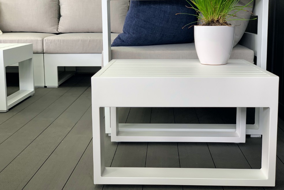 Bask Outdoor Side Table White, Small Outdoor Tables Nz