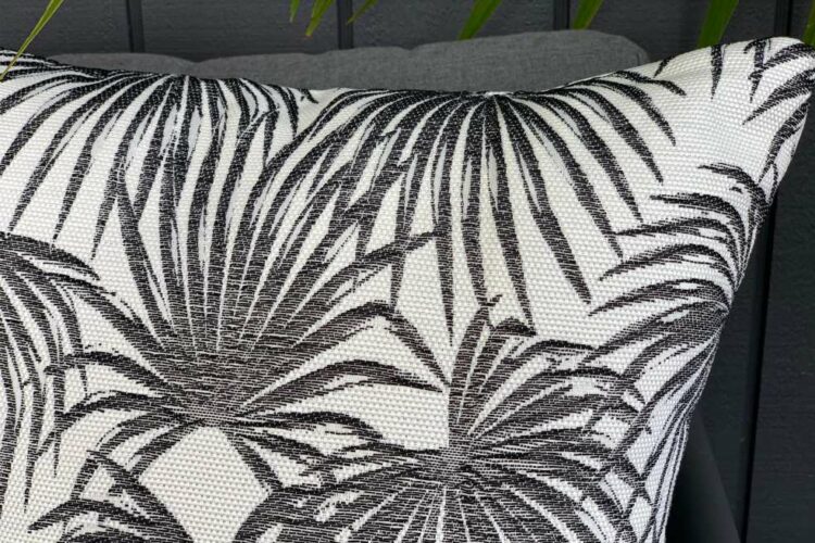 charcoal palm print outdoor cushion nz