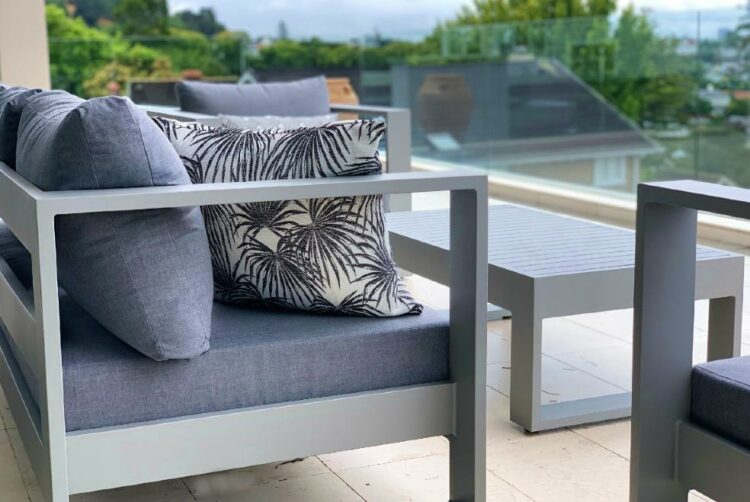 stylish botanical print outdoor cushions charcoal nz