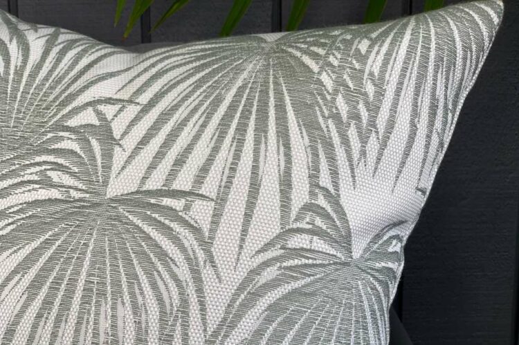 outdoor grey palm print cushion nz