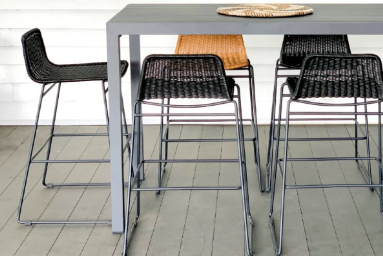 long grey bar outdoor bar leaner table