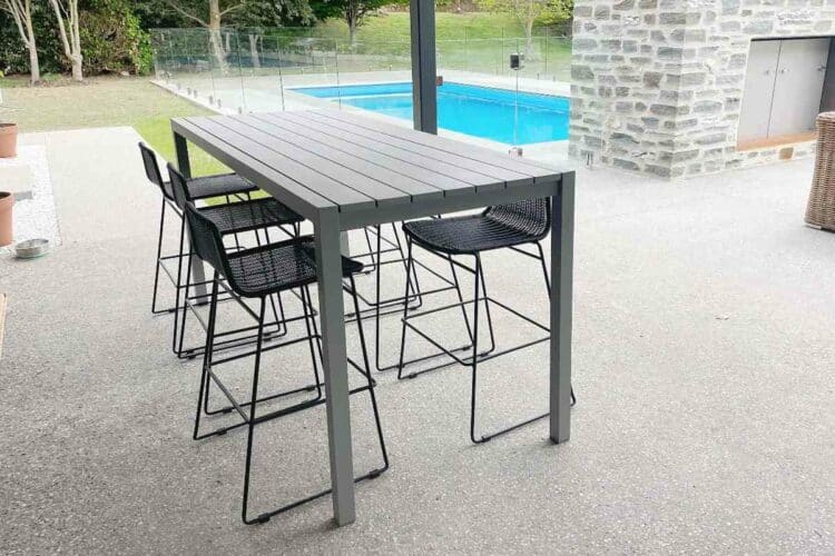 2M grey outdoor bar table