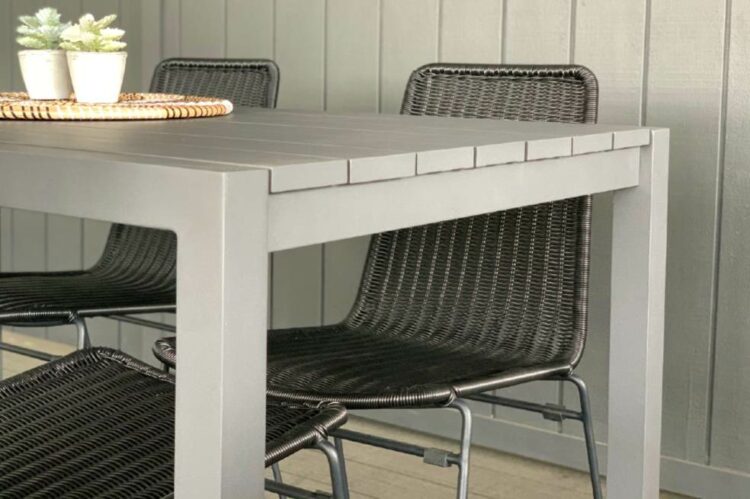 8 seater grey outdoor aluminium table auckland