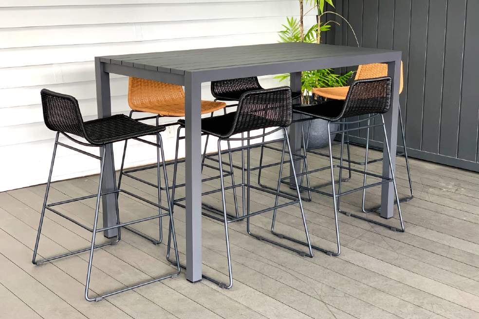 bar leaner and stools in grey or white nz