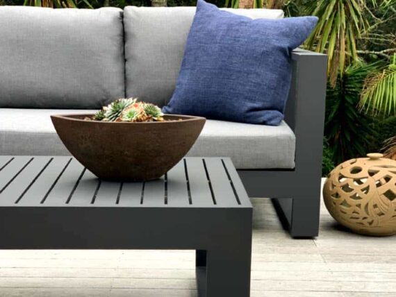 charcoal 2 seater grey cushions auckland