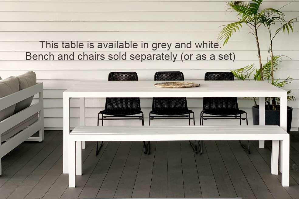 grey 8 seater outdoor dining table aluminium nz