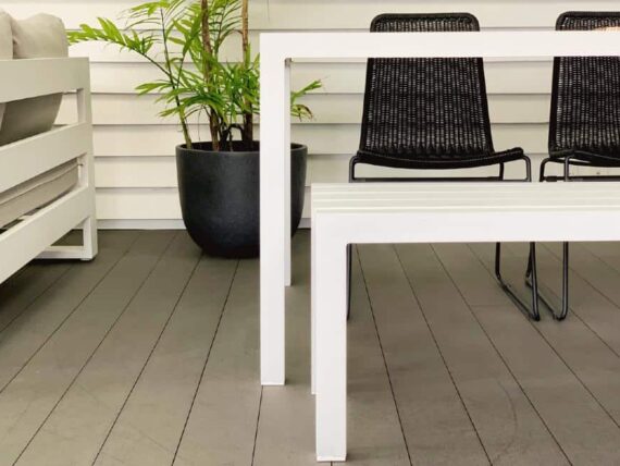 small white outdoor dining table nz