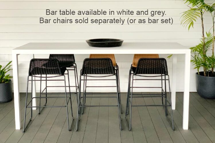 long 2M white outdoor bar table auckland