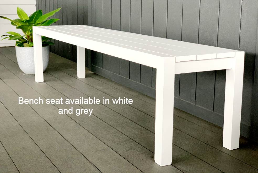long grey outdoor bench seat aluminium nz