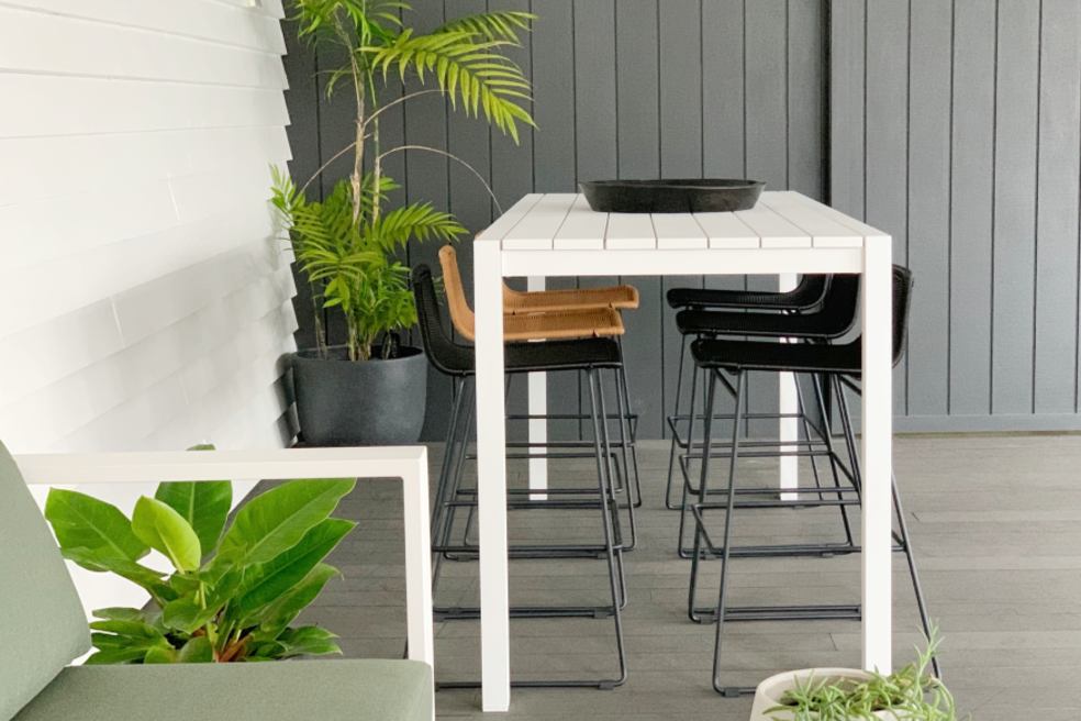 long white outdoor bar leaner table auckland