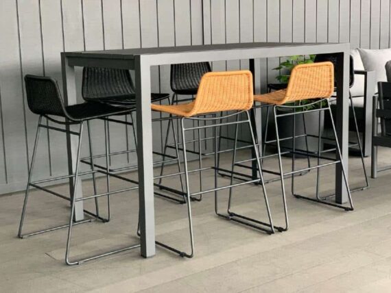 outdoor 6 seater bar table grey white nz