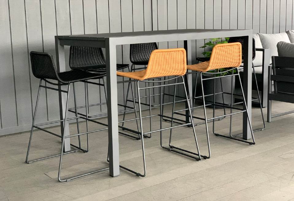 outdoor 6 seater bar table grey white nz