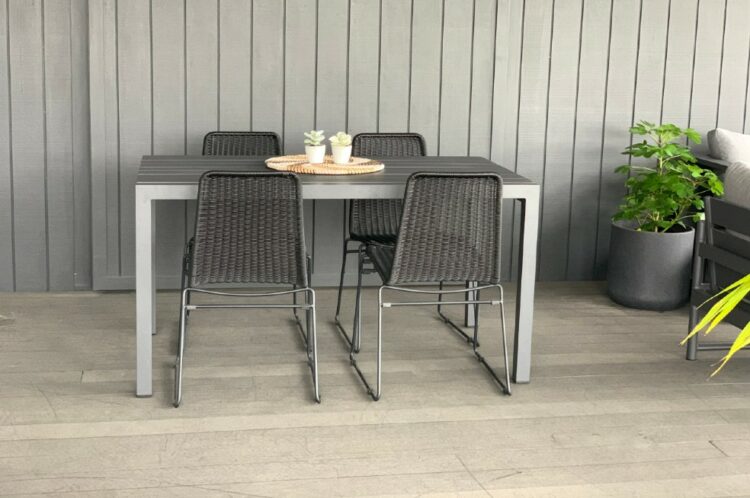 small modern grey outdoor rectangular table nz