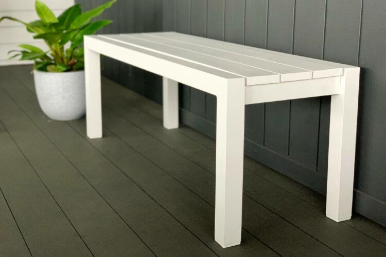small white outdoor bench seat nz