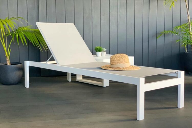 white quality reclining sunlounger auckland