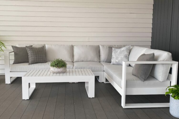 modern white outdoor lounge suite auckland