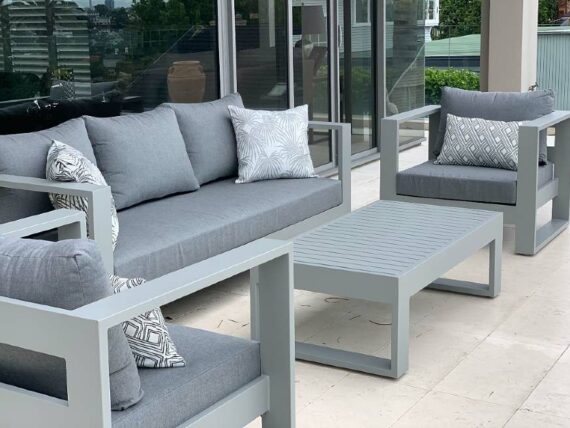 4 piece outdoor sofa set weatherproof fabric