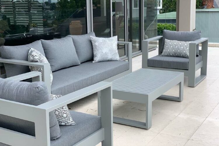 4 piece outdoor sofa set weatherproof fabric