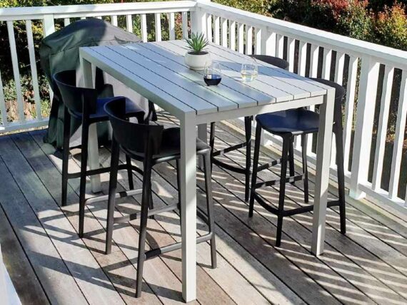 modern metal grey outdoor bar table vondom barchair