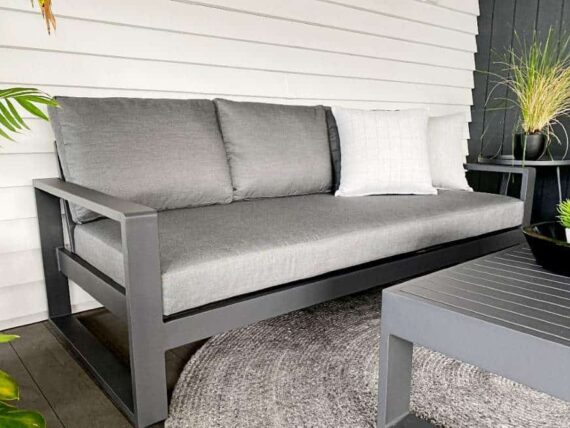 quality charcoal outdoor 3 seater sofa auckland