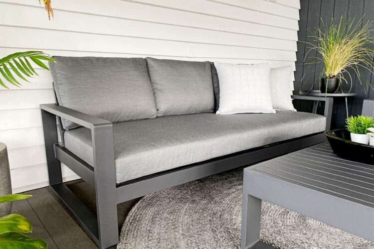 quality charcoal outdoor 3 seater sofa auckland