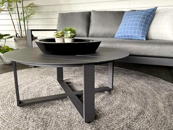 charcoal round outdoor coffee table
