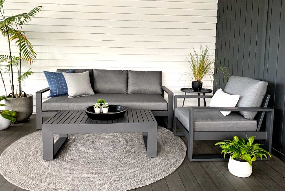 contemporary charcoal 3 piece outdoor suite nz