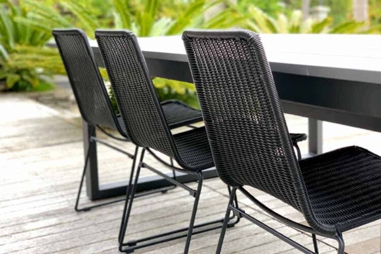 large charcoal outdoor dining set mixed seats