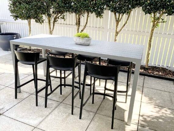 quality grey outdoor bar table set