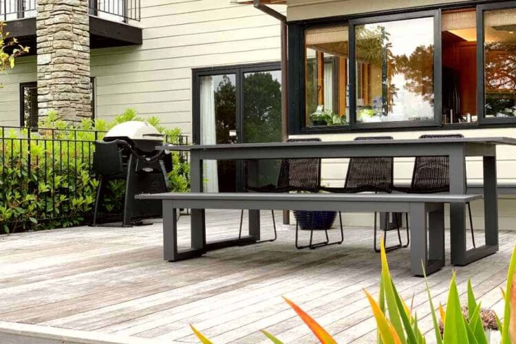 quality large outdoor dining set charcoal