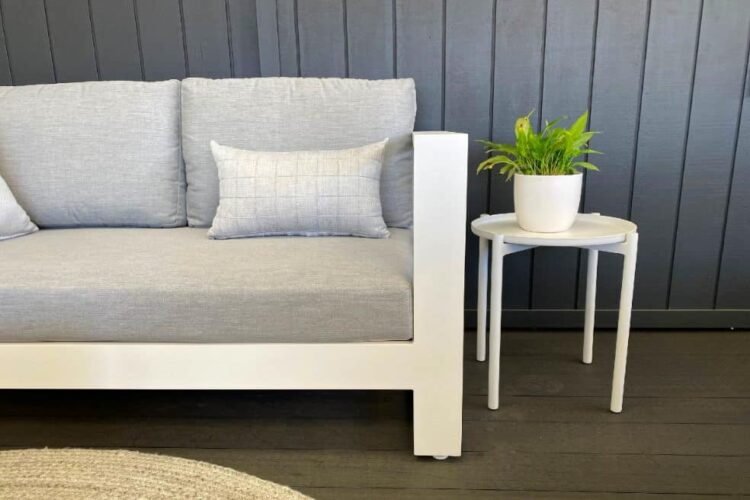 stylish white round outdoor side table nz
