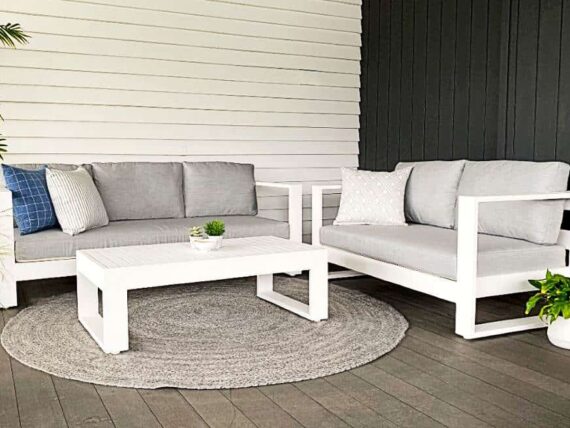 white outdoor set 3 plus 2 plus coffee table top quality