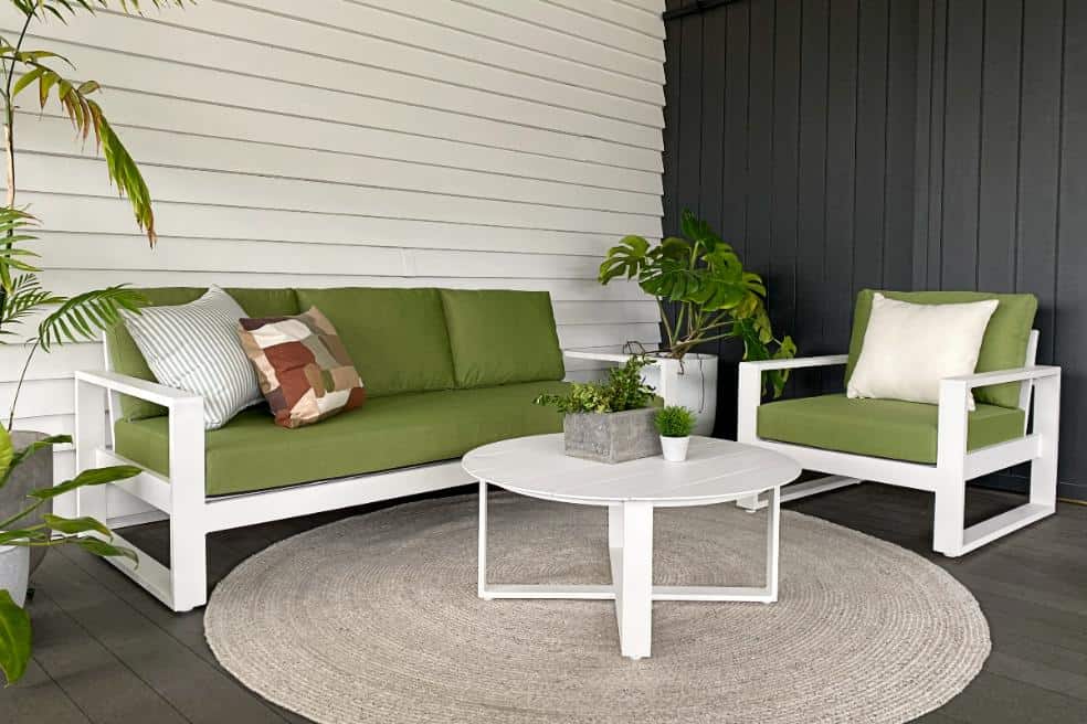 ultra fresh sunbrella green cushion outdoor sofa set
