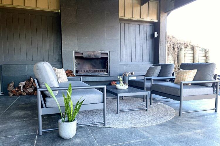 modern outdoor furniture set dark