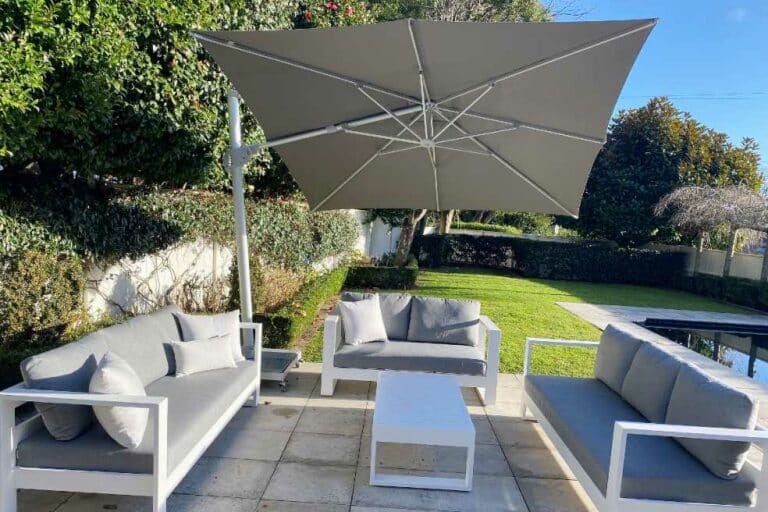 3M x 3M Square Sunbrella® Cantilever Umbrella in 'Graphite' - Outside Space
