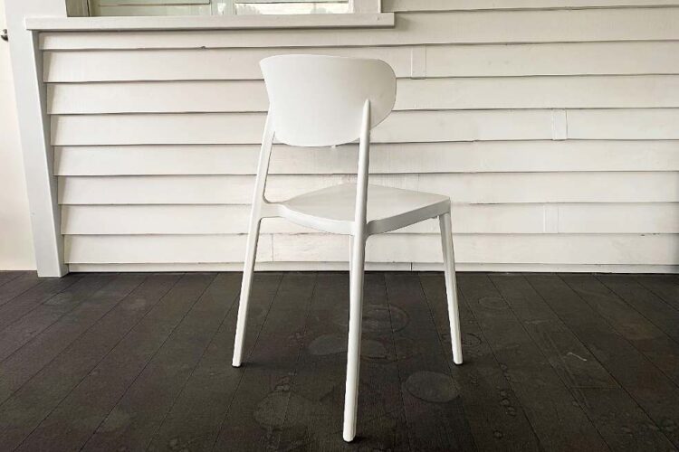 white stylish outdoor dining chair