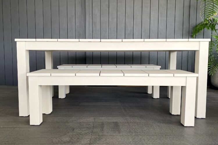 quality outdoor table and bench set