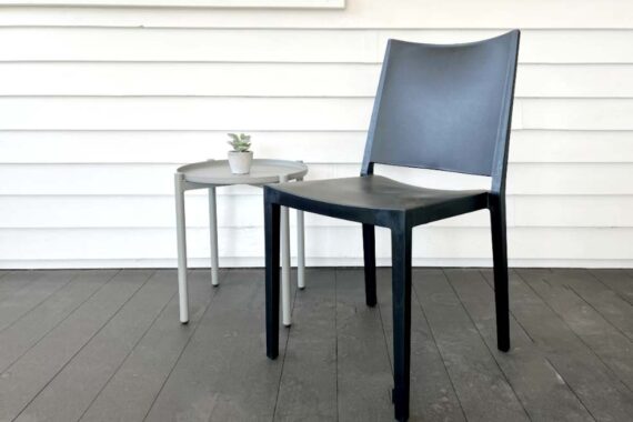 outdoor stackable dining chair black