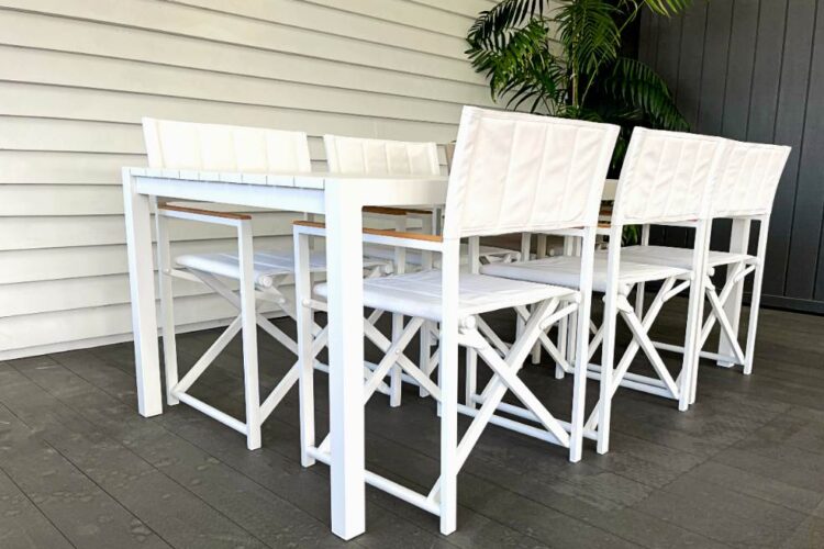 2m white outdoor dining set NZ